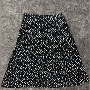 Mimi + Daphne Black and White Polka Dot A-Line Skirt